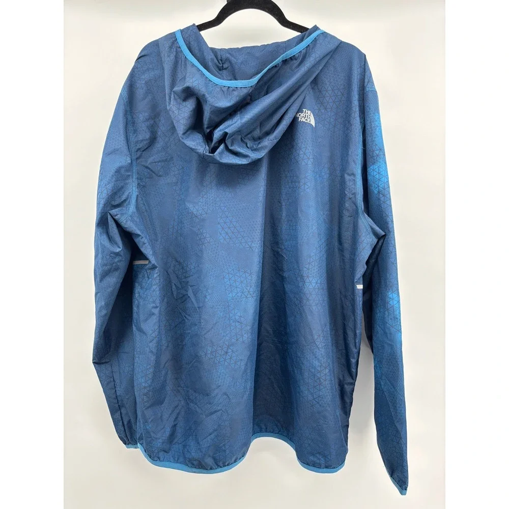 The North Face Mountain Athletics Blue Geometric Windbreaker Jacket Mens XXL